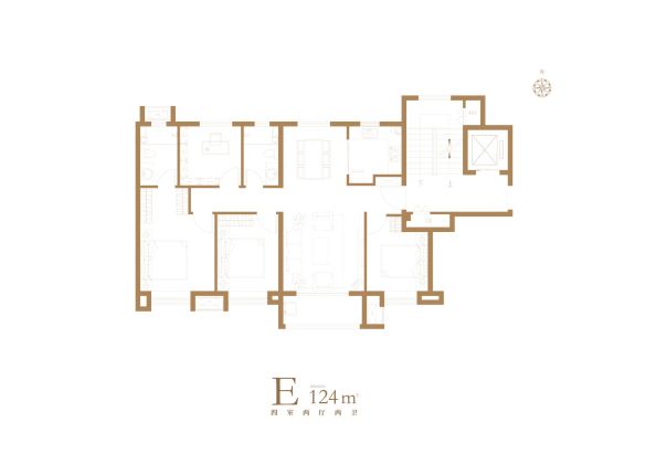 E124㎡ 四室兩廳兩衛(wèi)